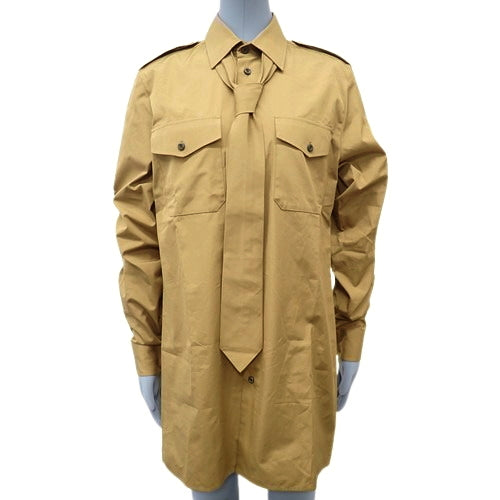 Tie-attached Long Shirt, Size 36, 2023, Long Sleeve Blouse with Triangle Logo