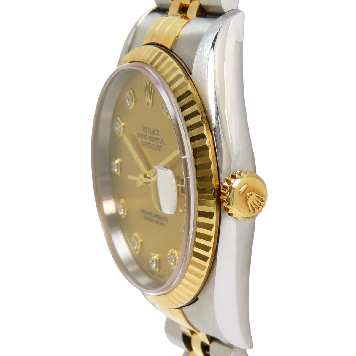 16233G Datejust YG/SS W 系列（1994-1995）自动，1996 年 12 月购买，香槟金和银色