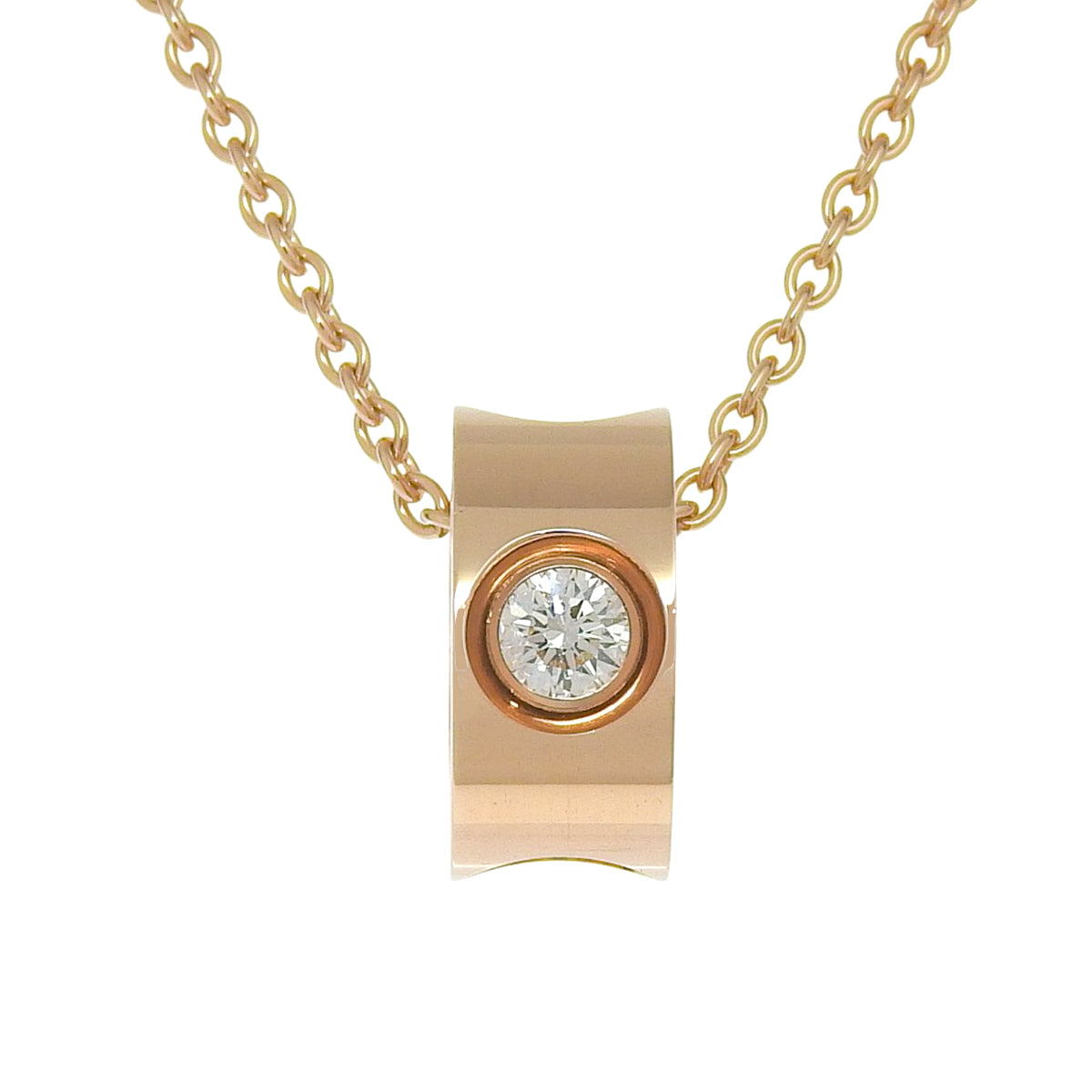 パンダンティフ アンプラント ネックレス ダイヤモンド ピンクゴールド K18PG