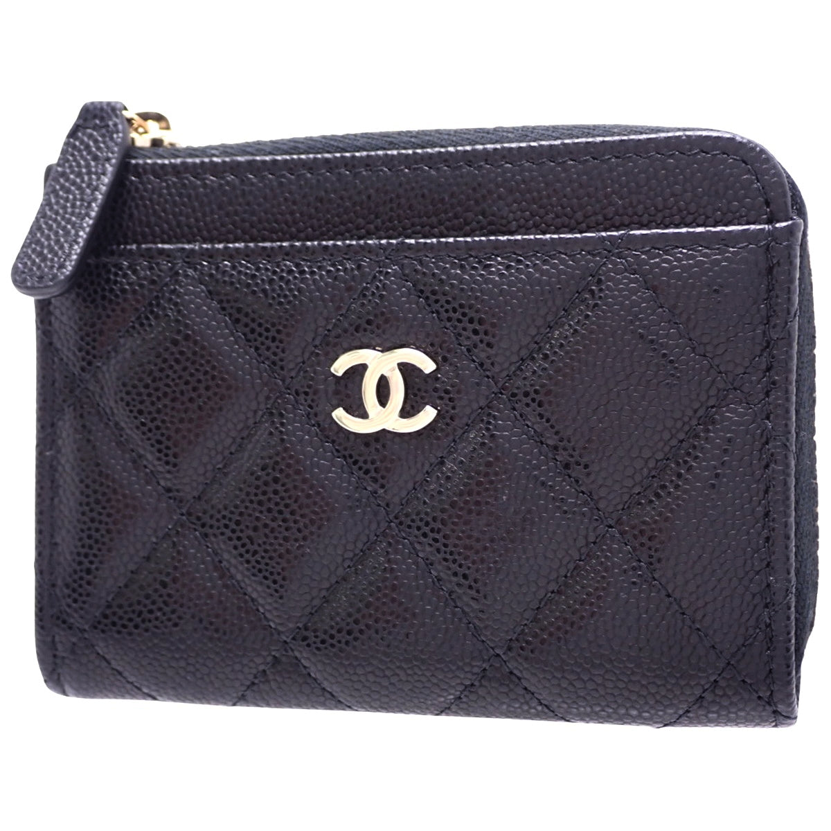 マトラッセ ココマーク フラグメントケース キャビアスキン ブラック