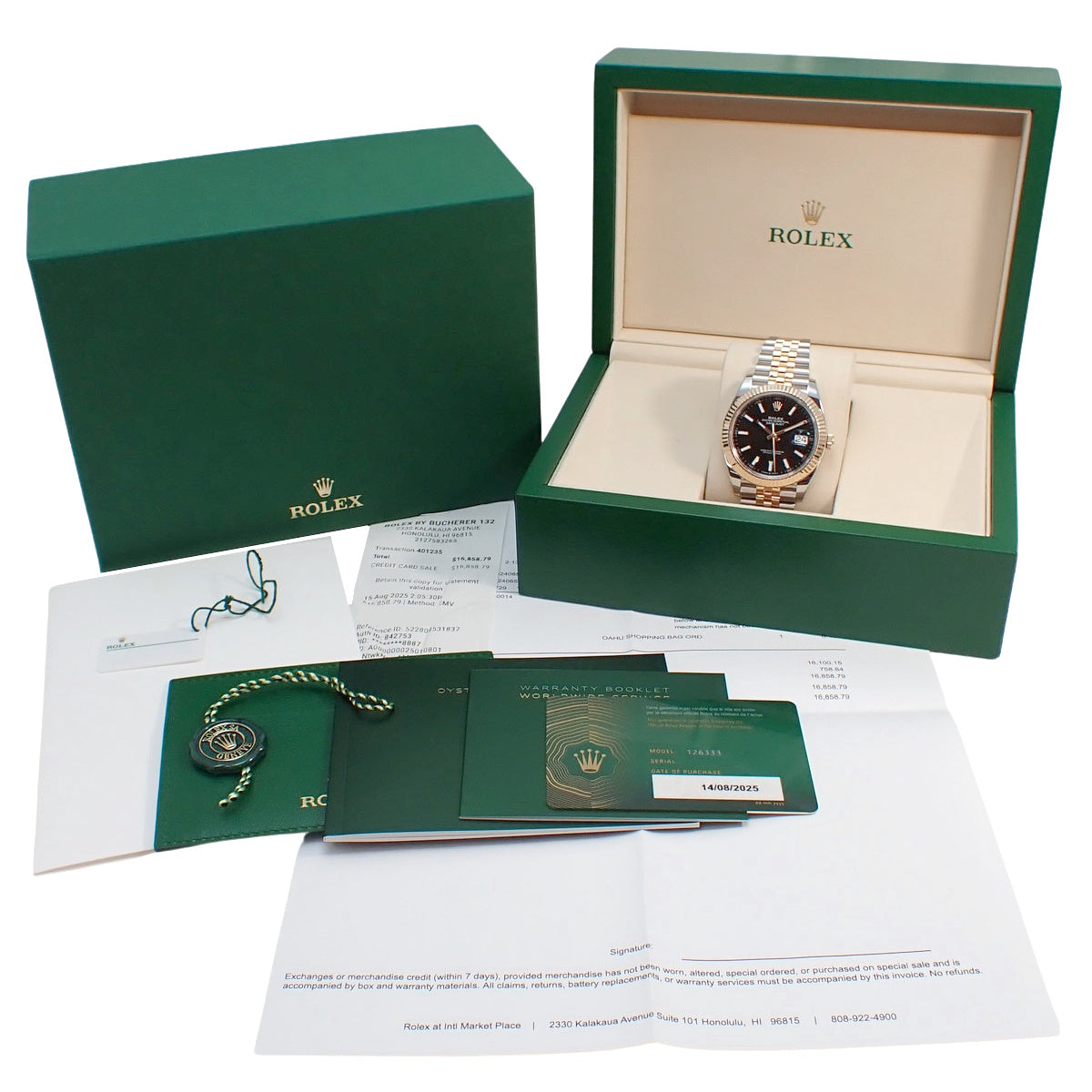 Datejust 41 126333 YG/SS Random Number Black Automatic Men's