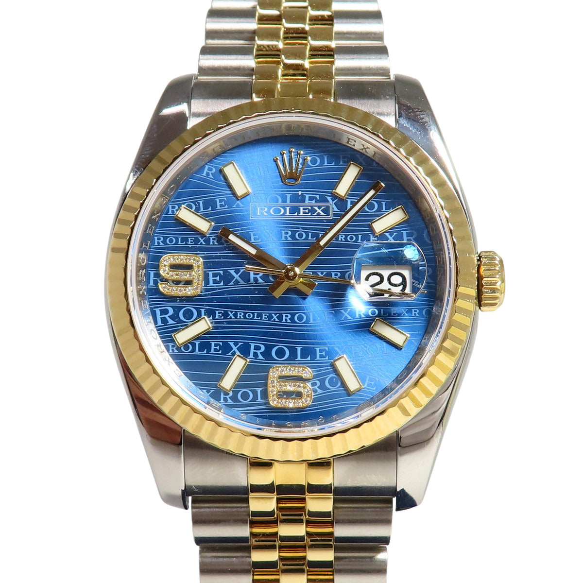 デイトジャスト 116233 YG/SS G番 ブルーウェーブ 自動巻き メンズ