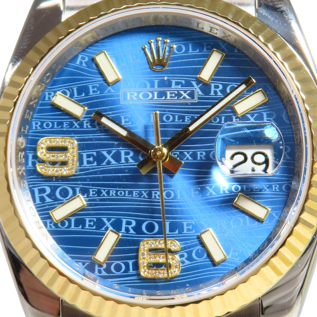 デイトジャスト 116233 YG/SS G番 ブルーウェーブ 自動巻き メンズ