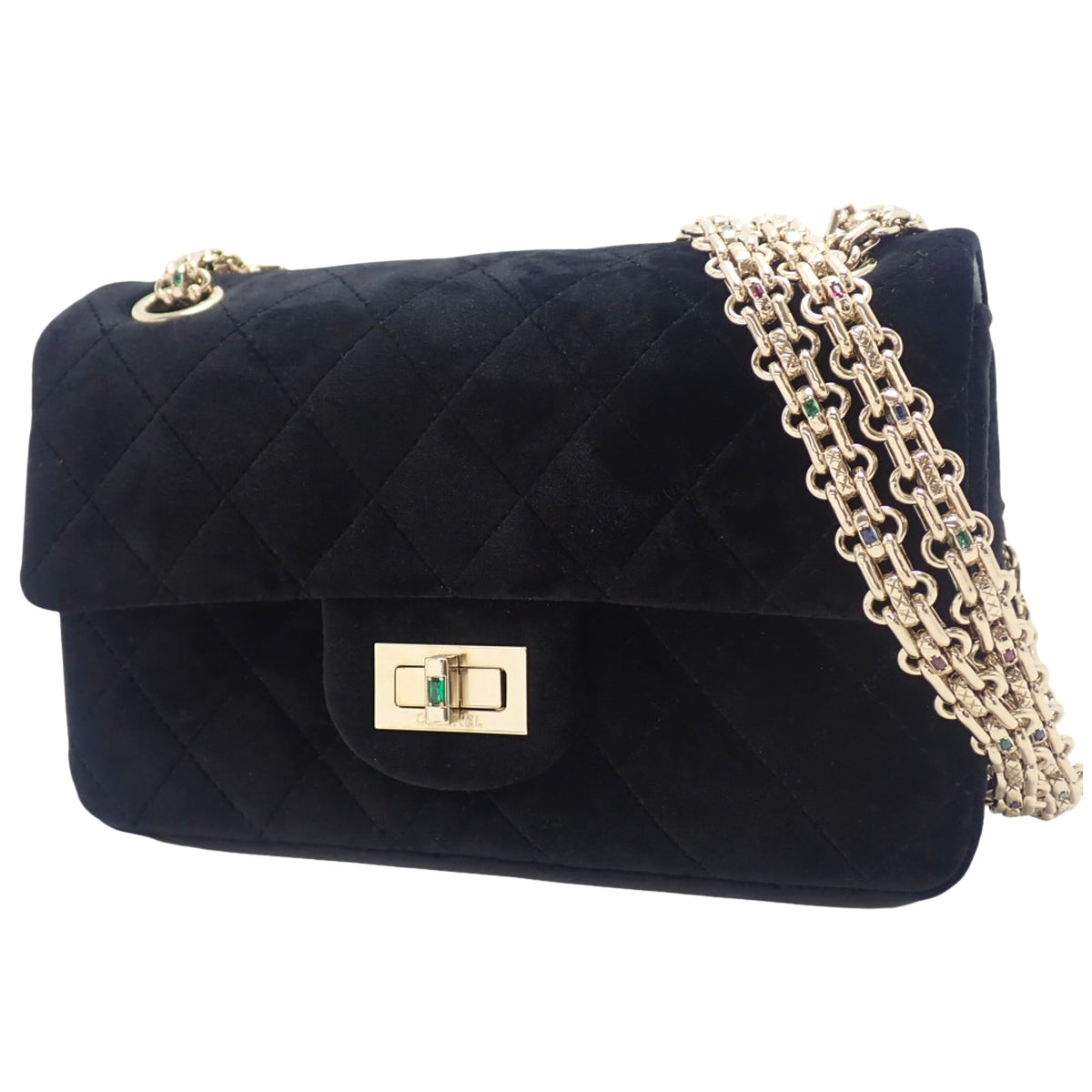 2.55 チェーンショルダーバッグ ベルベット ブラック