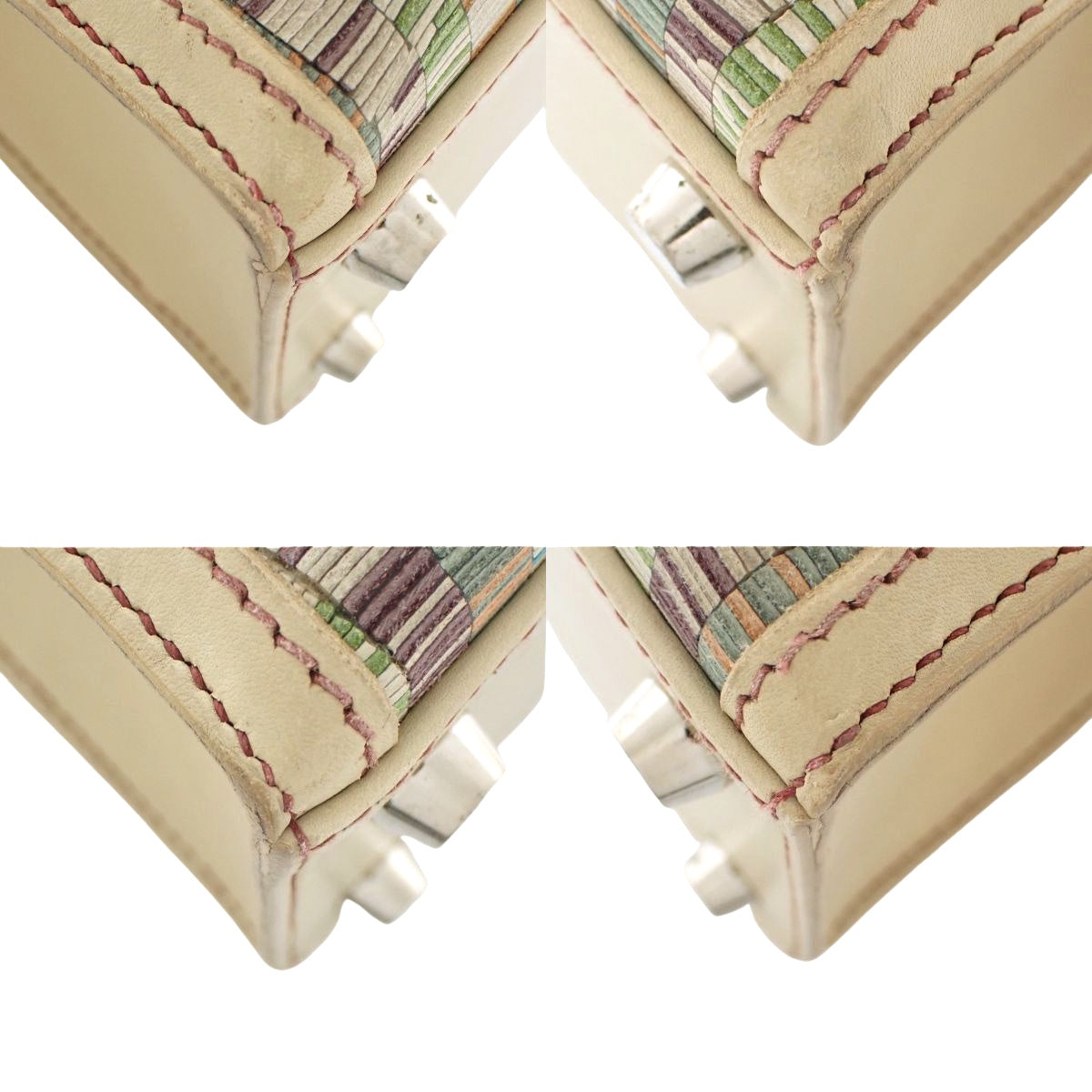 Kelly 25 (Outside Stitch) Barenia Vibrato Snips, Palladium Hardware, Beige, Silver Hardware, E Stamp