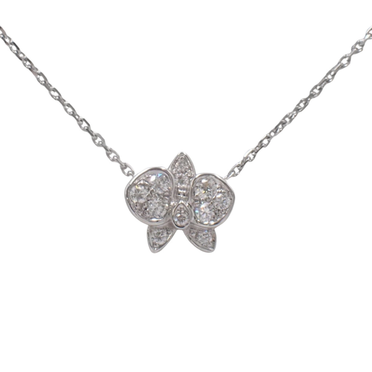 カレス ドルキデ パル ネックレス ダイヤモンド ホワイトゴールド K18WG 2.9g