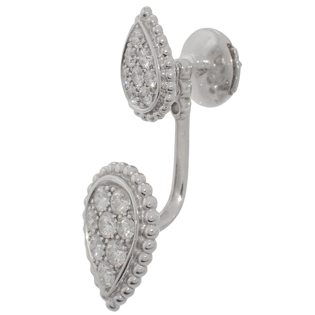 セルパンボエム 2モチーフ シングル スタッズイヤリング ダイヤモンド K18WG 3.6g