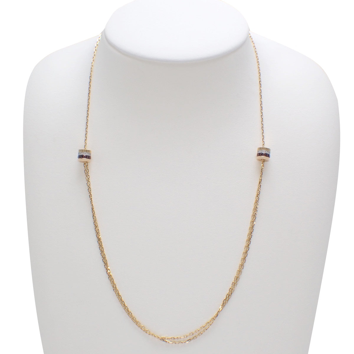 Quatre Classic 2-Motif Necklace Diamond K18YG 10.7g