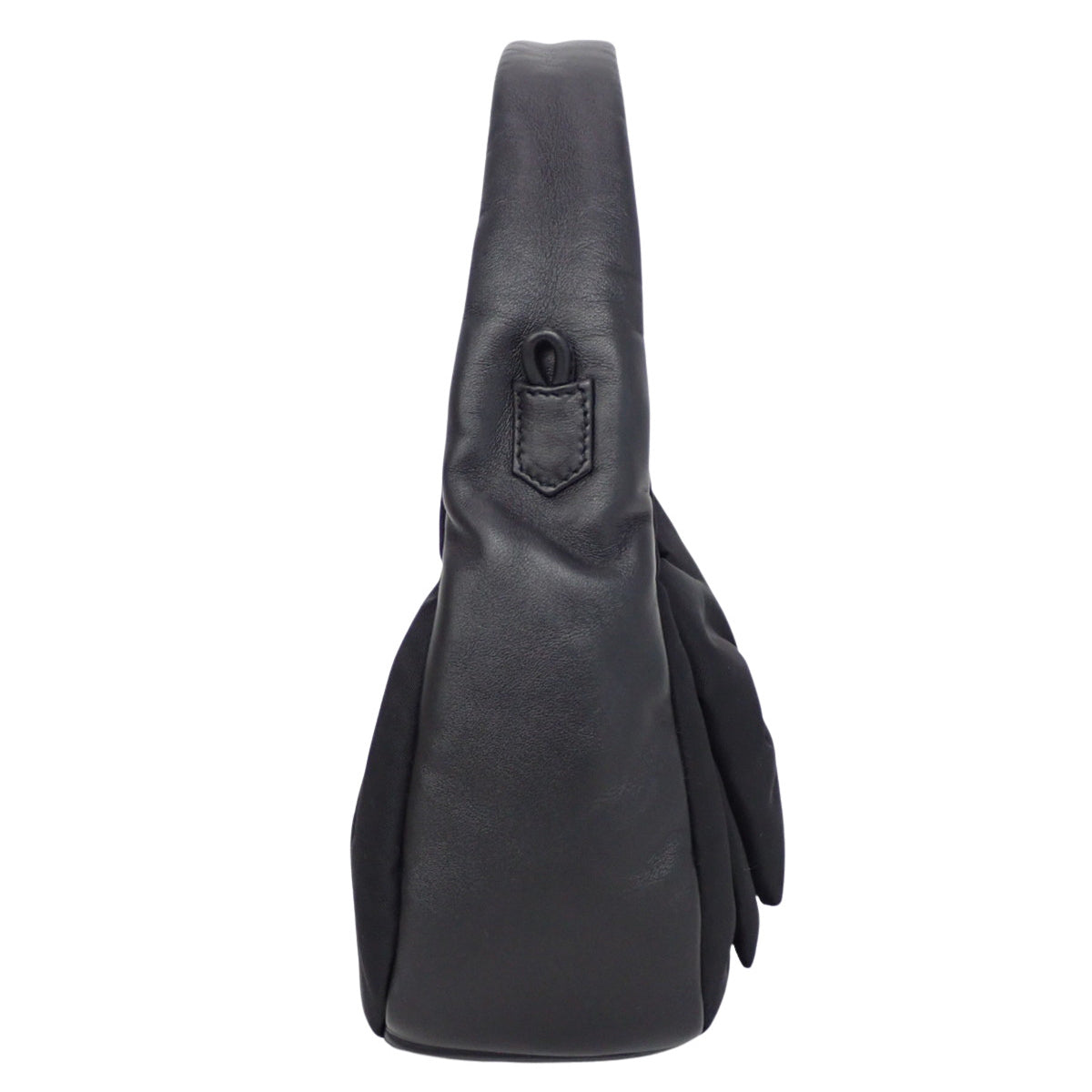 Re-Nylon x Nappa Leather Ribbon Mini Bag, Black, 1BC241