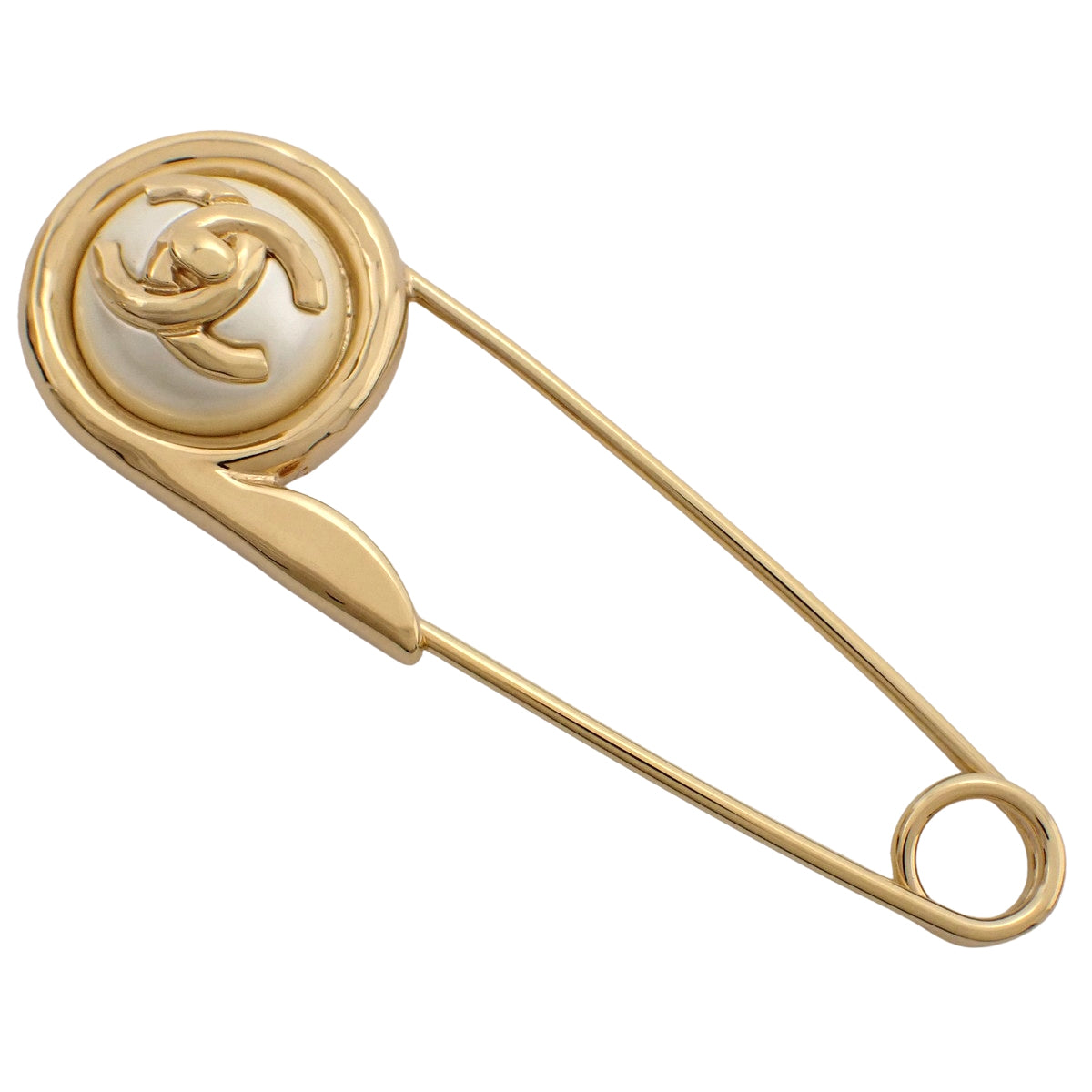 ココマークパールブローチ メタル(GP) フェイクパール