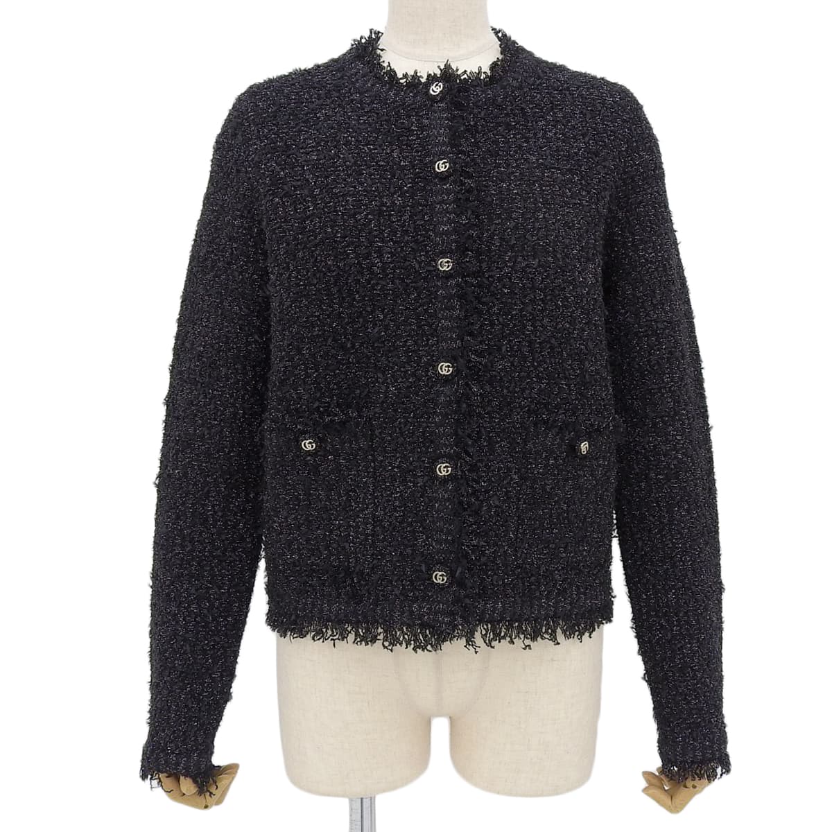 ツイードラメカーディガン S