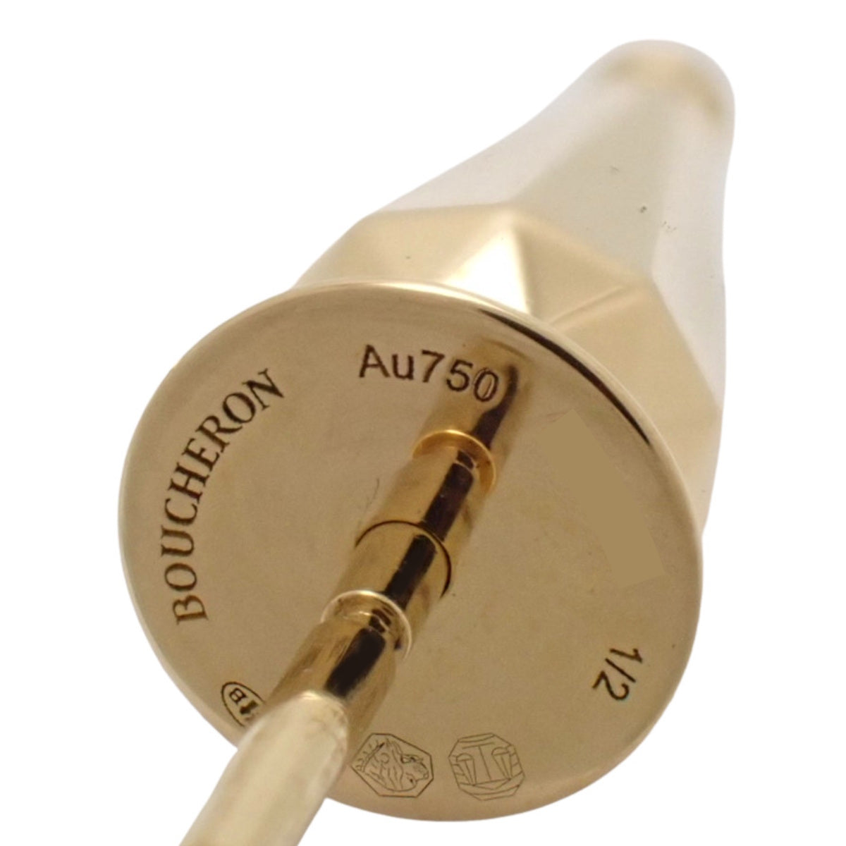 ジャック ドゥ ブシュロン シングル スタッズイヤリング ダイヤモンド イエローゴールド K18YG 3.9g