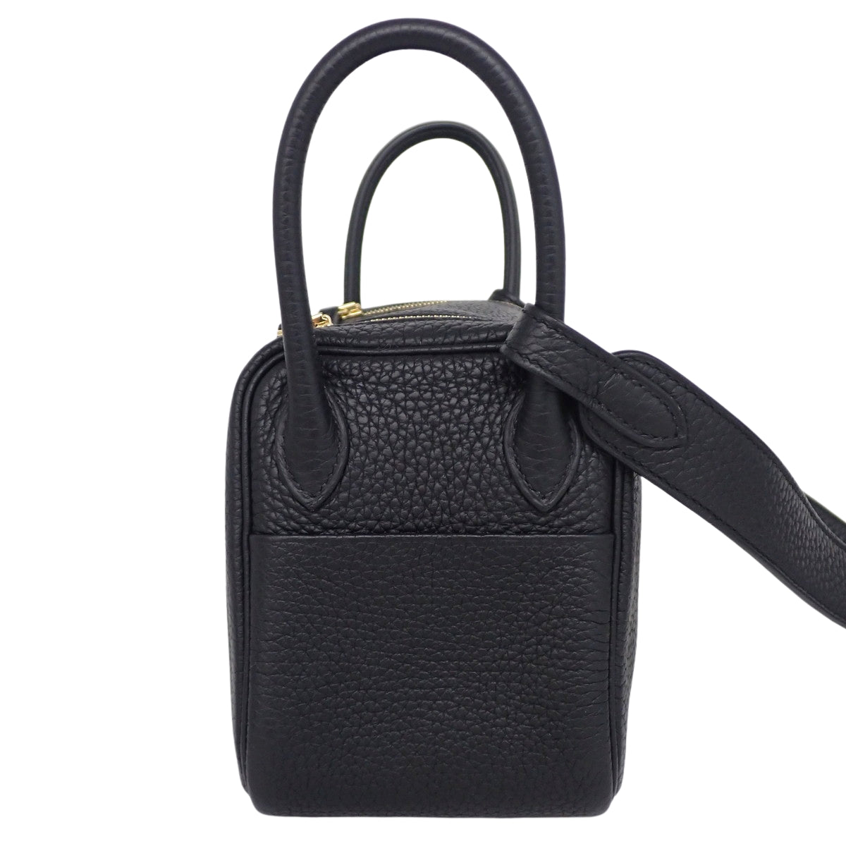 Lindy Mini Taurillon Clemence Leather Black with Gold Hardware and Z Stamp