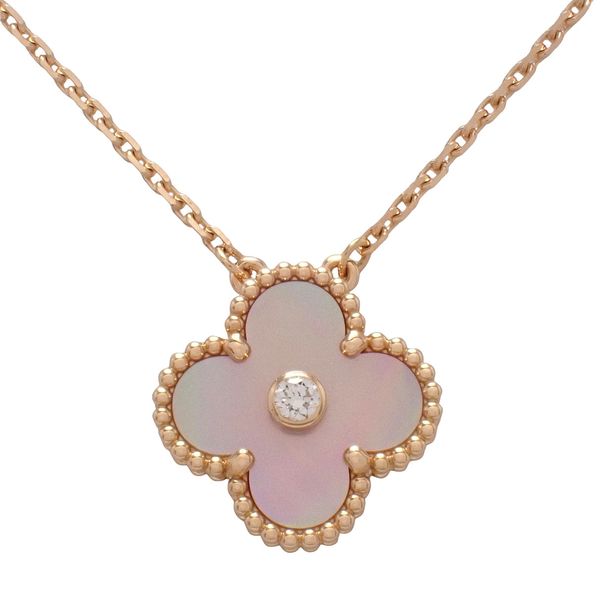 ヴィンテージアルハンブラ ネックレス ピンクマザーオブパール/ダイヤモンド ピンクゴールド K18PG 6.3g 2025年ホリデー限定