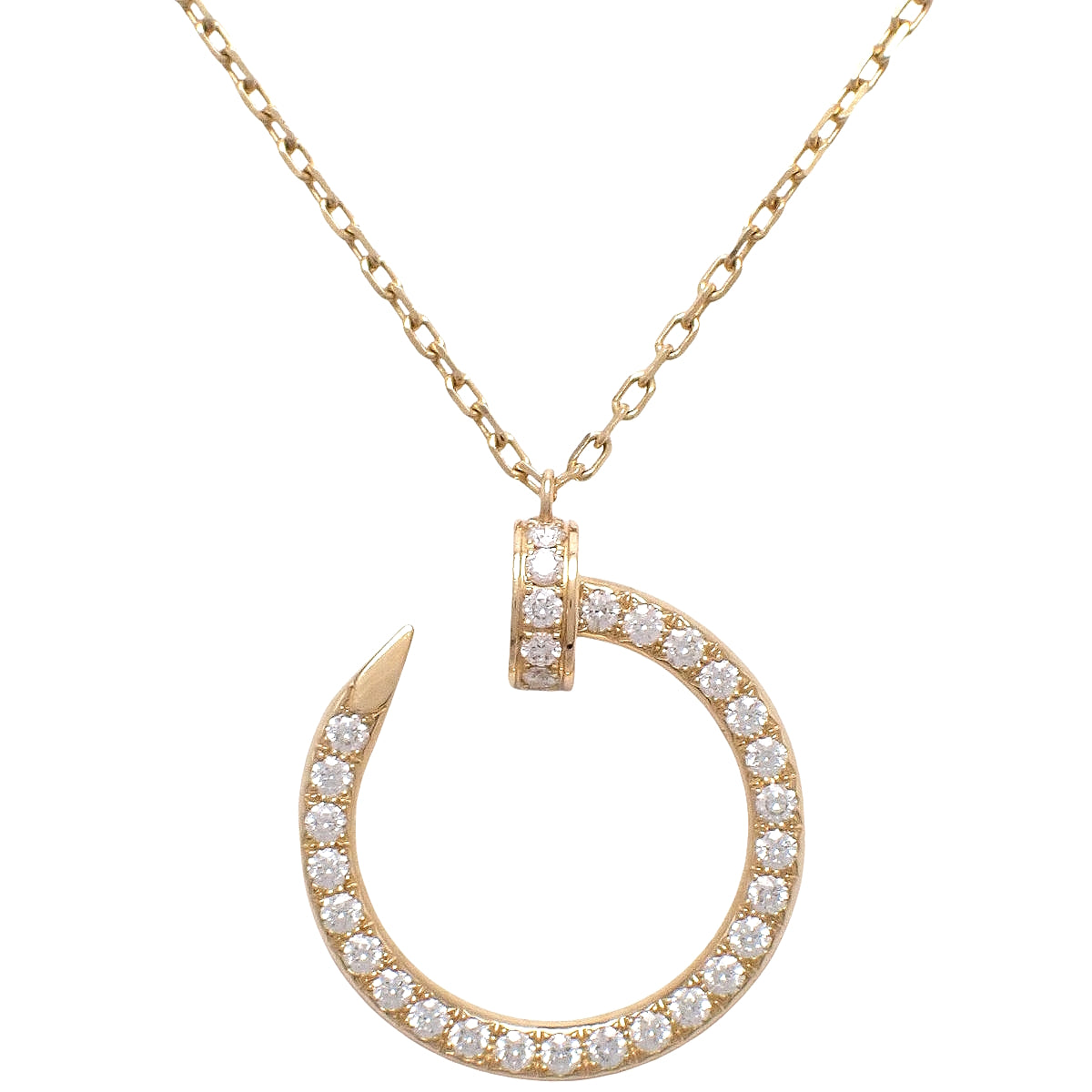 ジュスト アン クル ネックレス ダイヤモンド イエローゴールド K18YG 5.4g