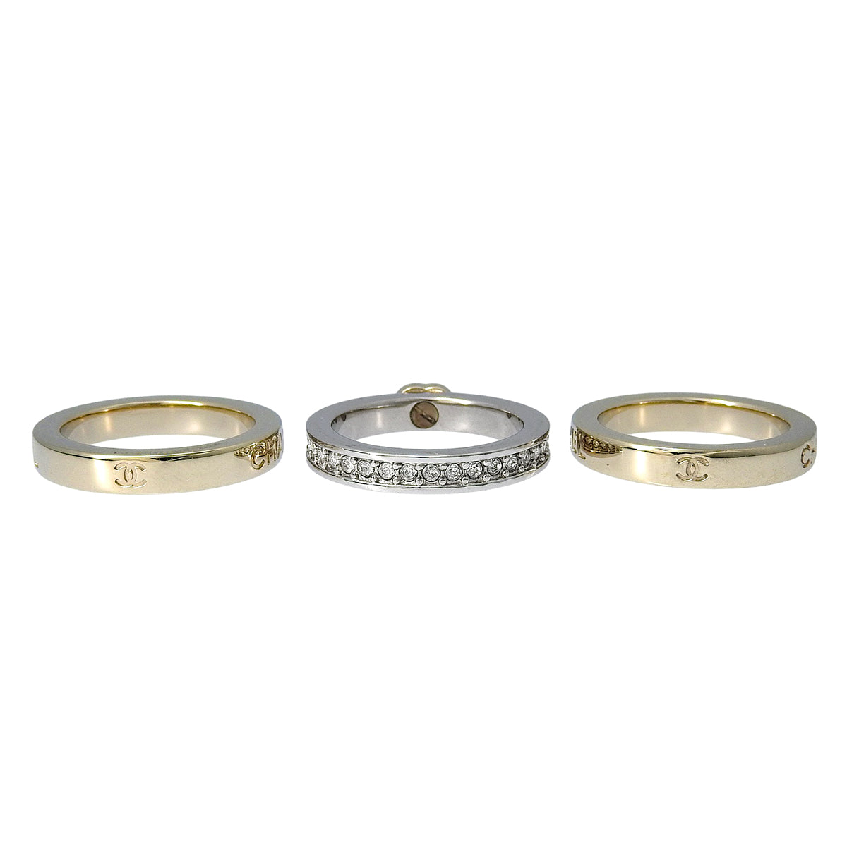 Coco Mark Rhinestone Ring Metal (GP) Size 11.5 (US) / 51.5 (EU) 12.3g