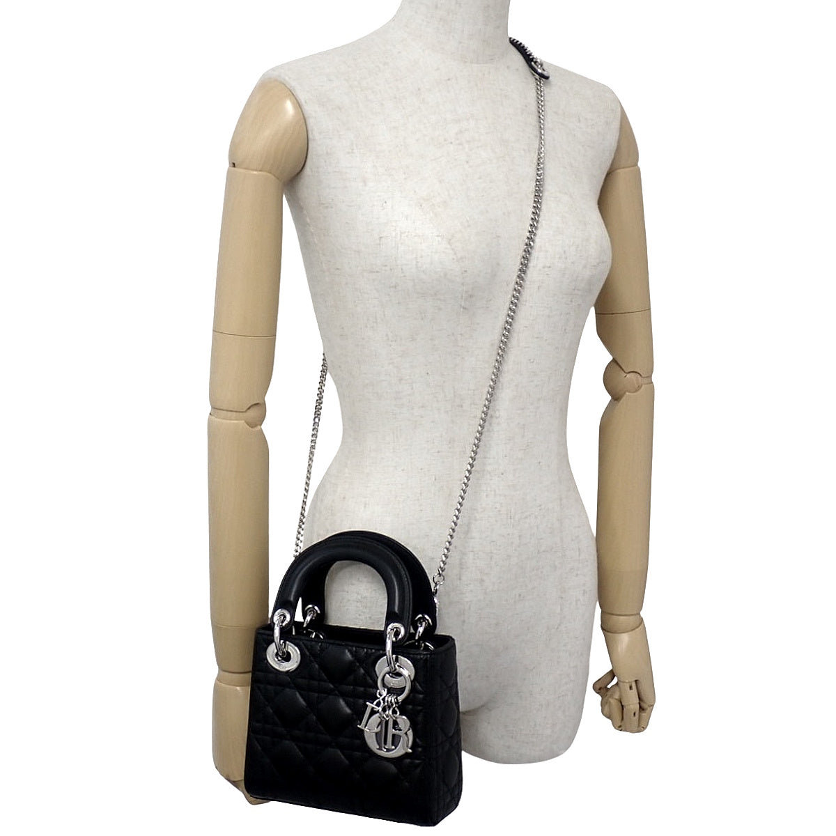 Cannage Lady Dior Mini Lambskin Black