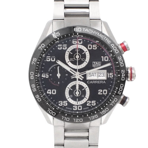 [2022 Warranty] Carrera Caliber 16 Chronograph CBN2A1AA.FT6228 Stainless Steel Automatic Watch, Purchased in July 2022, Black and Silver