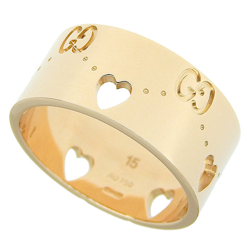 Icon Amour Wide Ring, 18K Pink Gold, PG, Accessory, Jewelry, Heart, Size 14 (54)