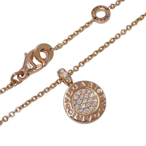 Bvlgari Bvlgari Pavé Diamond Pendant with Diamond and Green Jade, CL857286, 18K Pink Gold, PG, Accessories, Jewelry