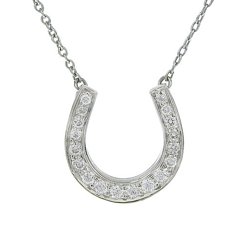 ホースシュー ネックレス ダイヤモンド プラチナ Pt950 アクセサリー ジュエリー 馬蹄モチーフ パヴェ