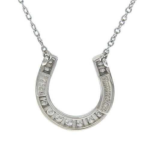 ホースシュー ネックレス ダイヤモンド プラチナ Pt950 アクセサリー ジュエリー 馬蹄モチーフ パヴェ