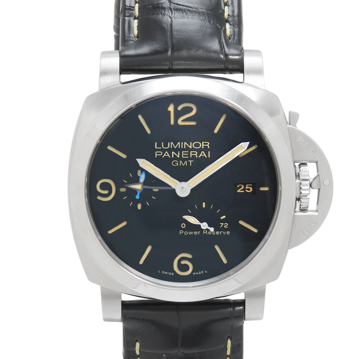 【保証書付】ルミノール GMT パワーリザーブ PAM01321 ステンレススチール SS 自動巻き 2019年8月購入 ブラック ブラック