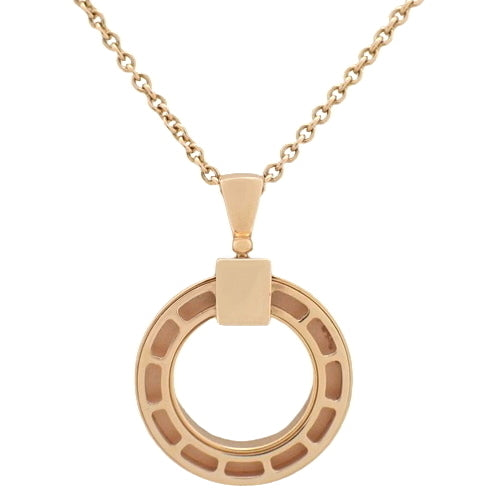 BVLGARI BVLGARI Circle Necklace with Diamond, 18K Pink Gold and PG Pendant, 1PD