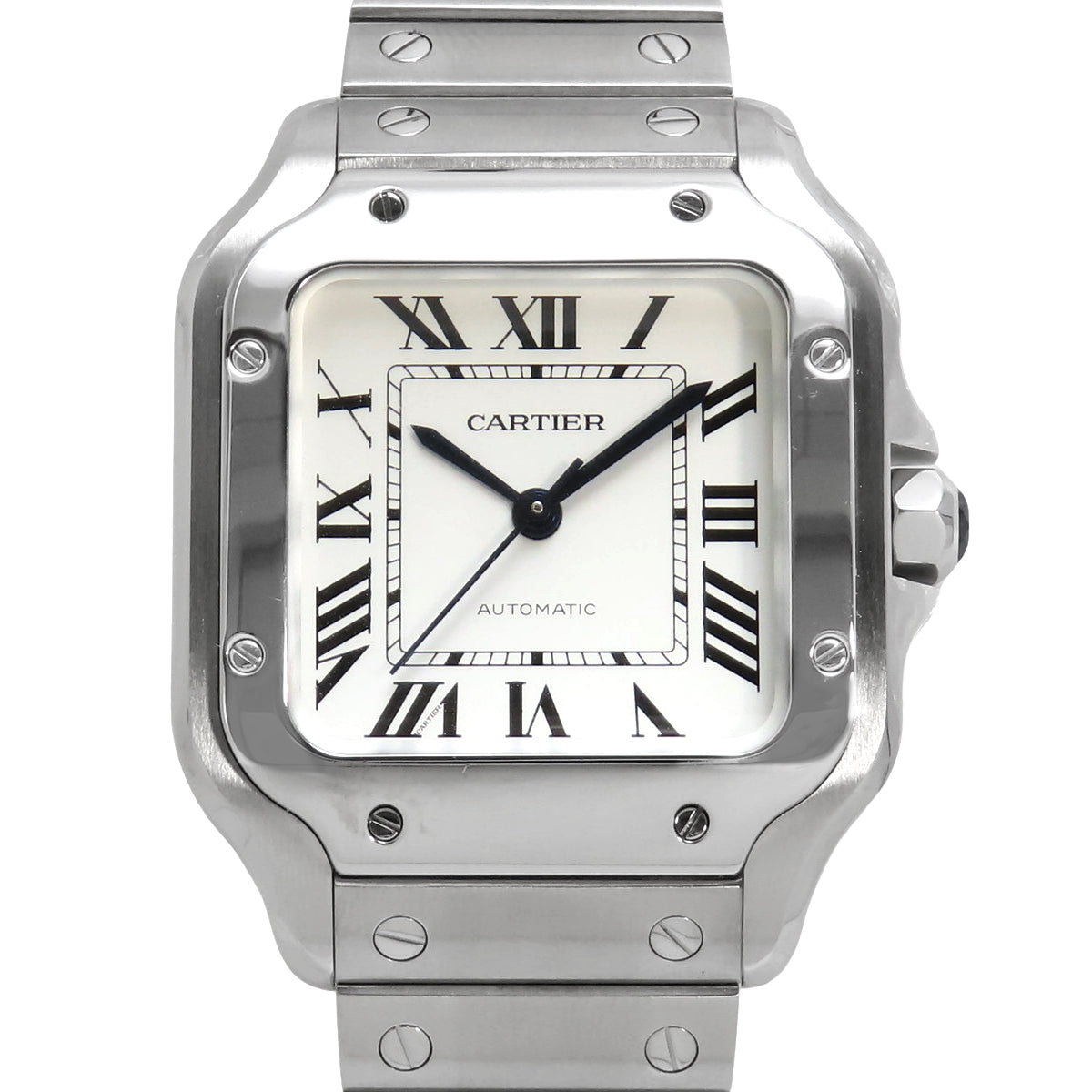 Santos de Cartier MM WSSA0029 Stainless Steel Automatic Watch, Silver, Purchased in December 2021, with 2021 Warranty