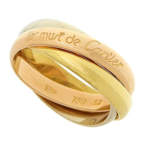 les must de Cartier トリニティ リング イエローゴールド K18YG ホワイトゴールド K18WG K18 ピンクゴールド PG アクセサリー ジュエリー 3連 三連