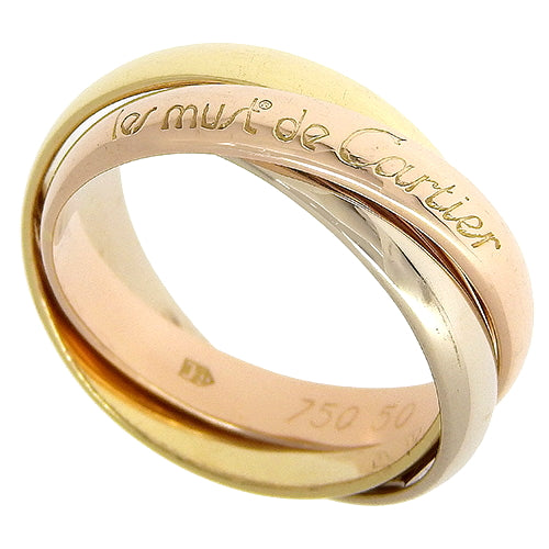 must de Cartier トリニティ リング イエローゴールド K18YG ピンクゴールド K18PG K18 ホワイトゴールド WG アクセサリー ジュエリー 3連 三連