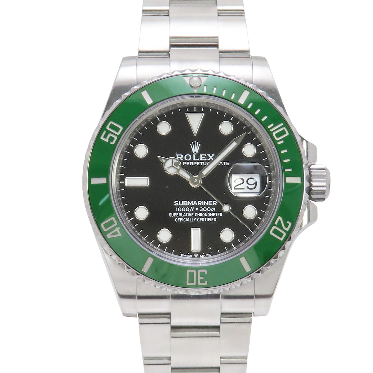 [Warranty included] 126610LV Submariner Date Stainless Steel Automatic with Random Number, Green, Purchased in December 2020, Black and Silver