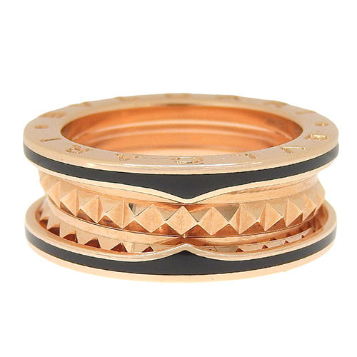 B-zero1 Rock 2-Band Ring 358015 (current as of October 2024) K18 Pink Gold with PG and Black Ceramic, Accessory, Jewelry, B-zero1, Size 12 (52)