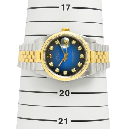 [Warranty included] 16233G Datejust YG/SS W serial (1994-1995) Automatic with 10 diamonds, purchased in June 1995, Blue and Silver