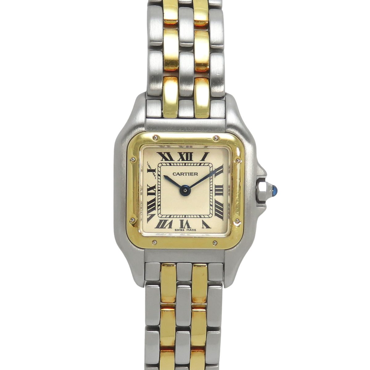 Panthere SM Yellow Gold YG/Stainless Steel SS Quartz 2-Row Ivory Silver