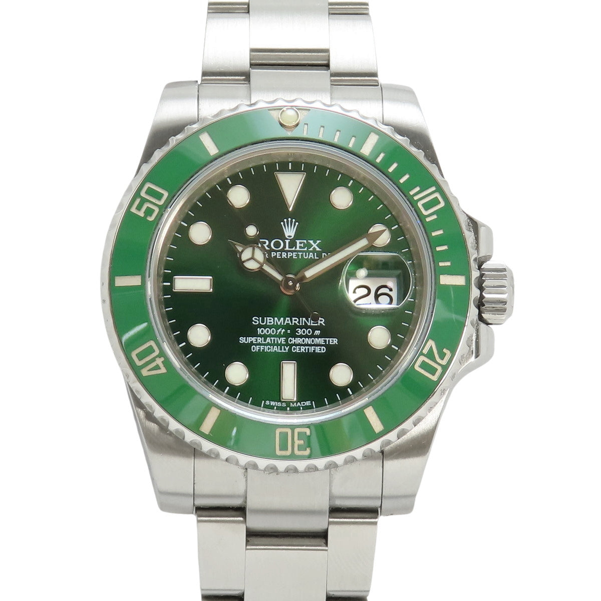 [Warranty included] 116610LV Submariner Date, Stainless Steel, G Serial (2010), Automatic, Purchased in May 2011, Green and Silver