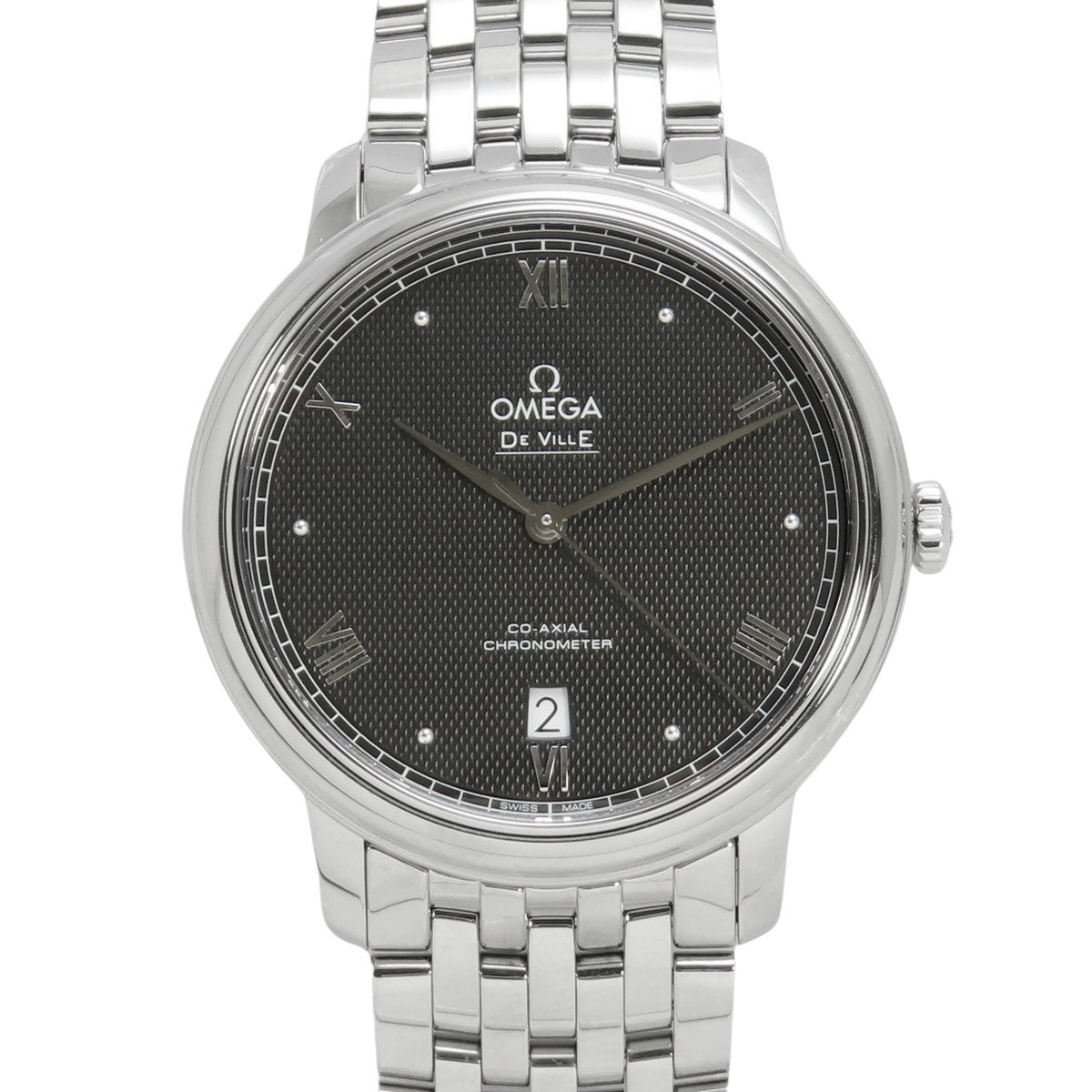 [Warranty included] De Ville Prestige Co-Axial 424.10.40.20.01.001 Stainless Steel Automatic Black Silver