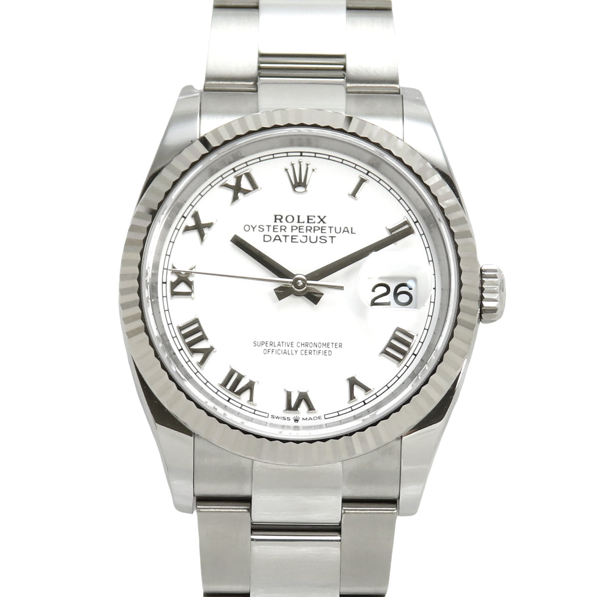[2022 Warranty] Datejust 126234, 18K White Gold, WG, Random Number, Automatic, Oyster Bracelet, Purchased December 2022, White, Silver