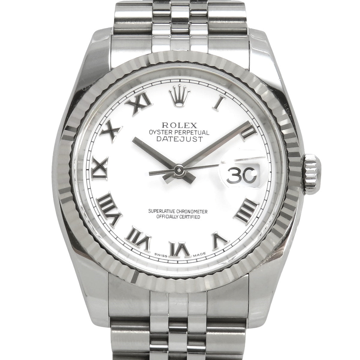 [Warranty included] 116234 Datejust White Gold/Stainless Steel D (2005) Automatic with Jubilee Bracelet, Purchased December 2006, White and Silver