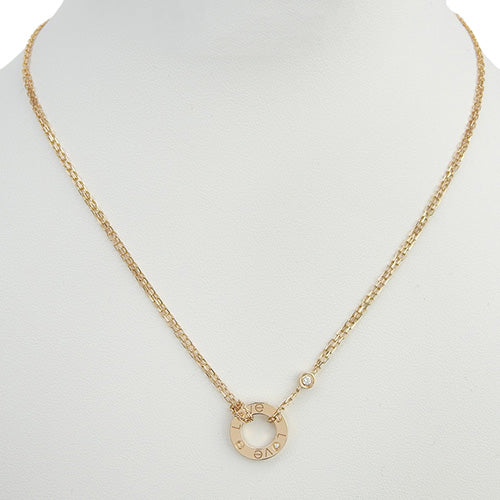 Love Collection LOVE 圆形钻石项链，B7224509，18K 玫瑰金，PG，配饰，珠宝，爱心圆形项链，2PD