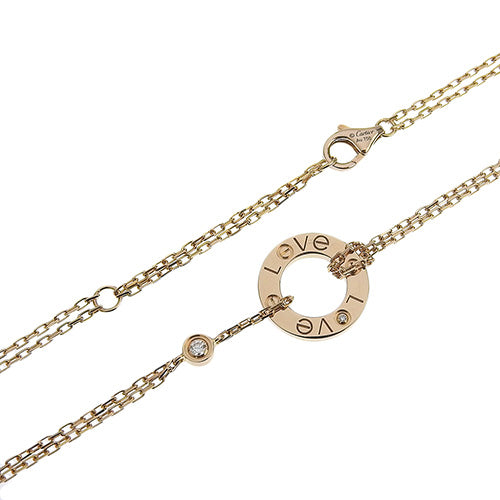 Love Collection LOVE 圆形钻石项链，B7224509，18K 玫瑰金，PG，配饰，珠宝，爱心圆形项链，2PD