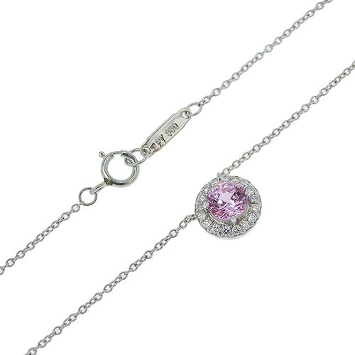 Soleste Pink Sapphire and Diamond Necklace, Pink Sapphire/Diamond, Pt950 Platinum, Accessories, Jewelry