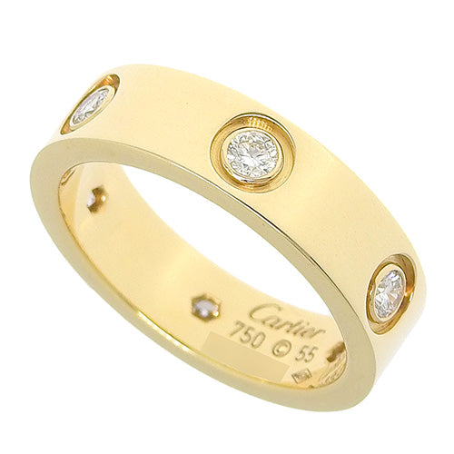 LOVE ウェディング リング ダイヤモンド イエローゴールド K18YG アクセサリー ジュエリー 6PD フルダイヤモンド