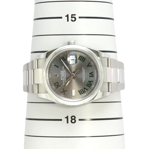 [2024 Warranty] 126200 Datejust 36 Stainless Steel Automatic with Random Number, Slate Roman Oyster Bracelet, Gray and Silver, Purchased in May 2024