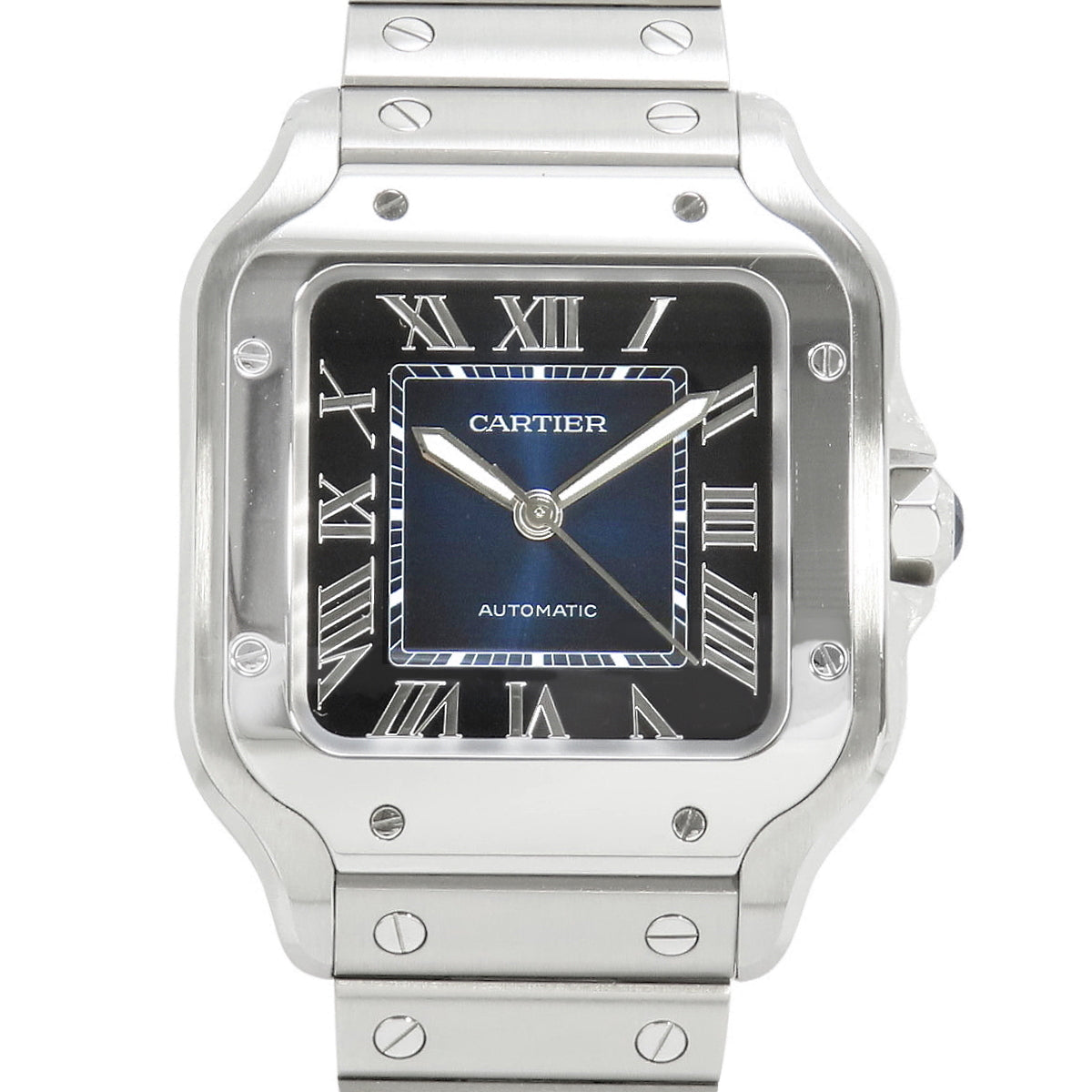Santos de Cartier MM WSSA0063 (current as of October 2024) Stainless Steel Automatic Watch, Purchased November 2023, Blue, with 2023 Warranty
