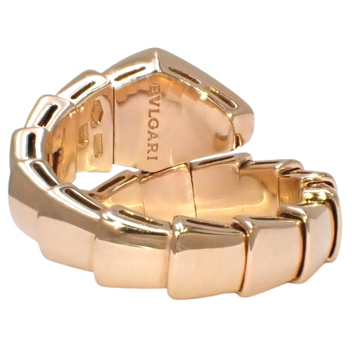 Serpenti Viper Ring with Diamonds, 347719 (current as of December 2024) - 18K Pink Gold, PG, Accessory, Jewelry, Single Coil, Snake Motif, Diamond, Size 12 (52)