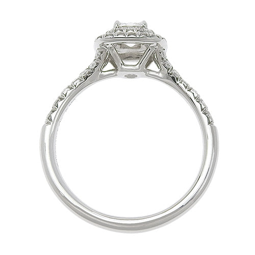 Solest Cushion Cut Double Halo Ring, Diamond 0.34, Platinum Pt950, Accessory, Jewelry, Diamond