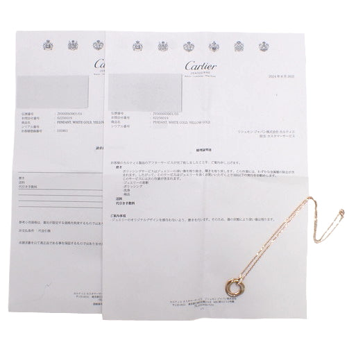 Trinity Necklace, Diamond, Pink Gold (K18PG), Yellow Gold (K18YG), White Gold (K18WG), Accessory, Jewelry, 5 Diamonds (5PD)