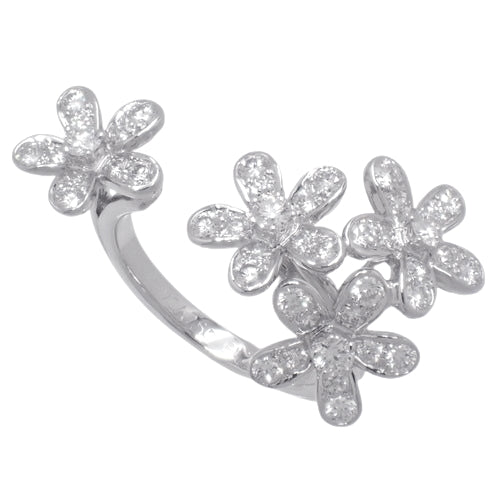 Socrates Entree Les Doors Ring with Diamonds in 18K White Gold and White Gold
