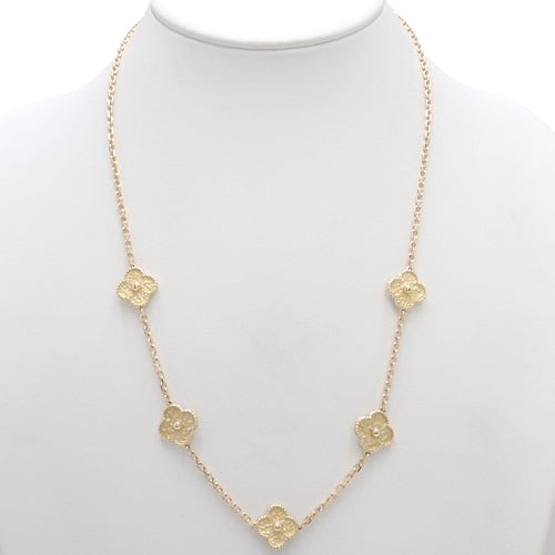 ヴィンテージアルハンブラ ネックレス 5モチーフ イエローゴールド K18YG アクセサリー ジュエリー 花 フラワー クローバー